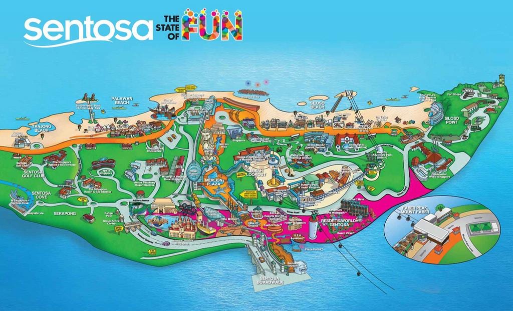 რუკა კუნძულ sentosa