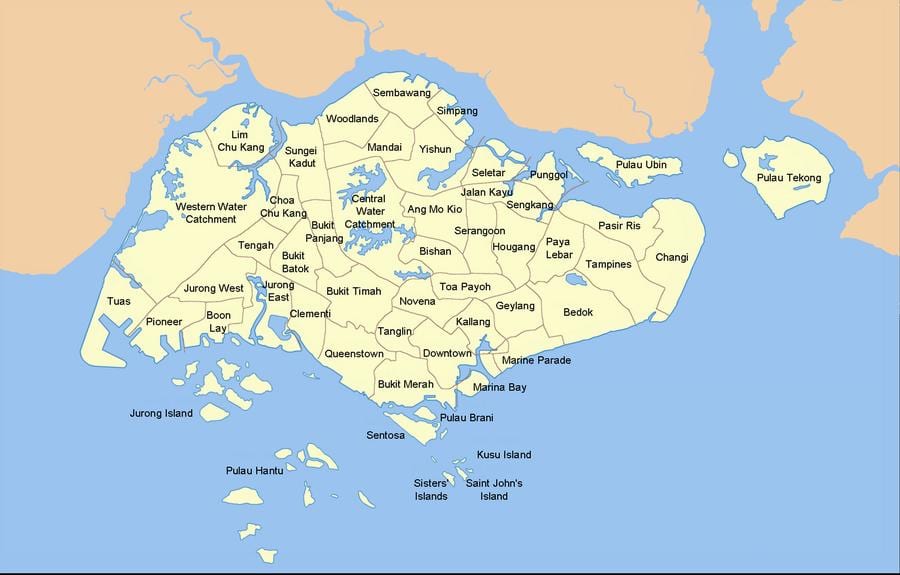 რუკა სინგაპური ქვეყანა