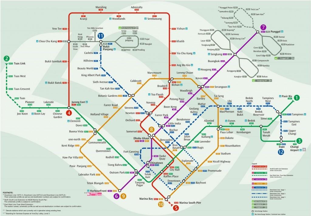 რუკა mrt სადგური სინგაპური