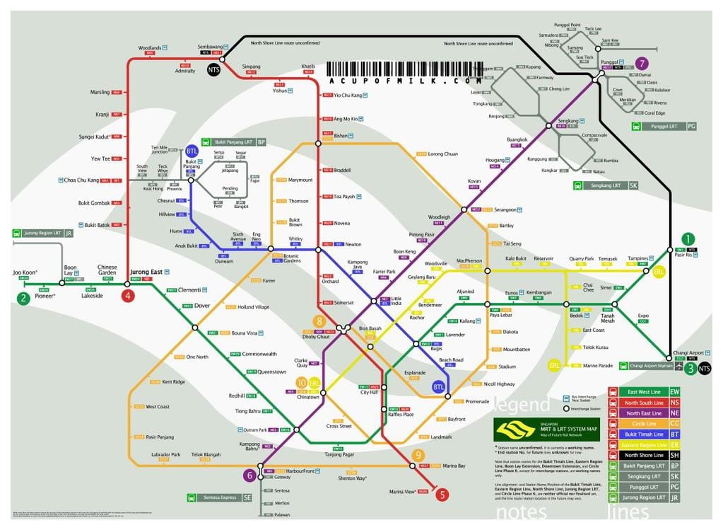 რუკა სინგაპური mrt