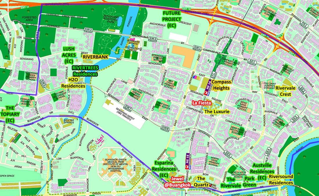რუკა Sengkang სინგაპური