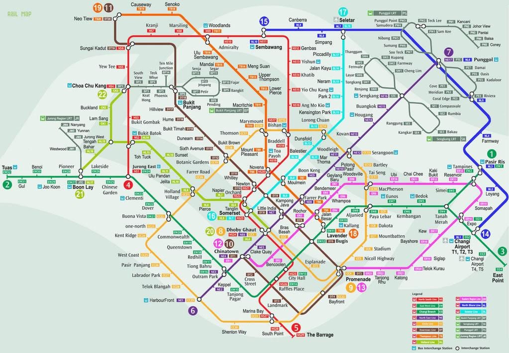 smrt სინგაპური რუკა
