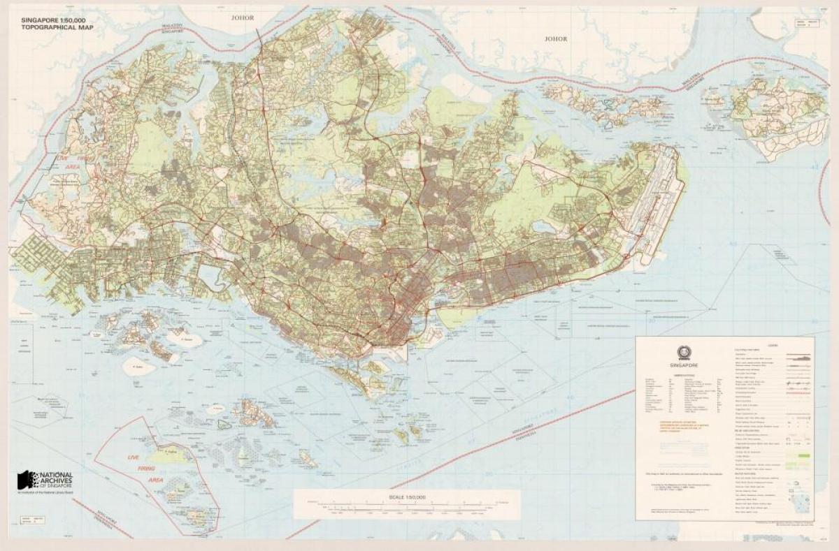 რუკა სინგაპური ტოპოგრაფიული