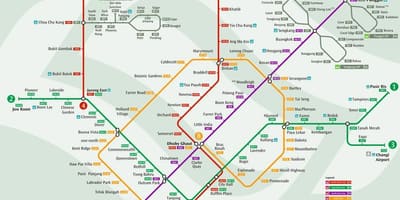 Mrt სისტემა რუკა სინგაპური
